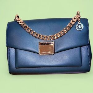 Michael Kors Green Lita Medium Leather Crossbody Bag (Strap is inside of Bag)